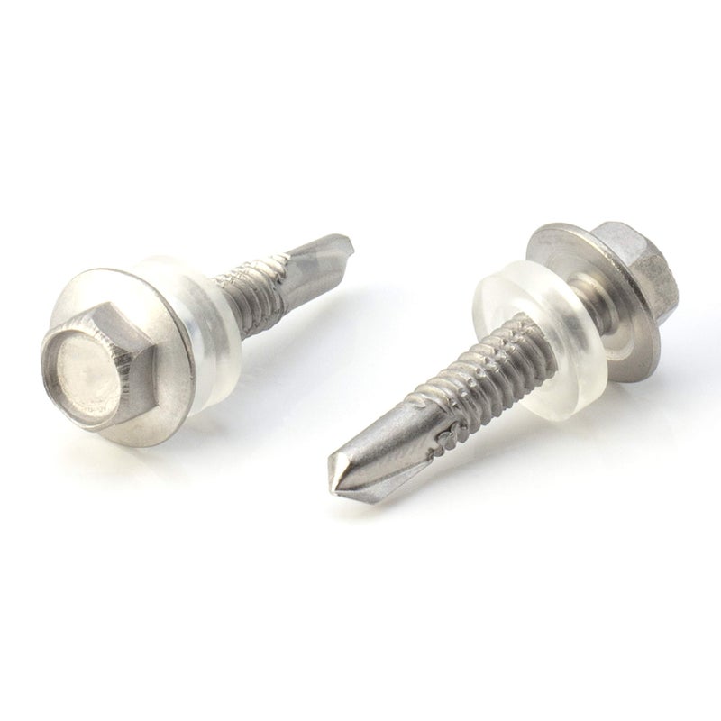THE CIMPLE CO #12 Size, 1" Length (25mm) - Self Tapping/Drilling Screw - 410 Stainless Steel Screws - Long Wearing and Corrosion Hardy - Hex Washer Head - 100pcs - Image 1